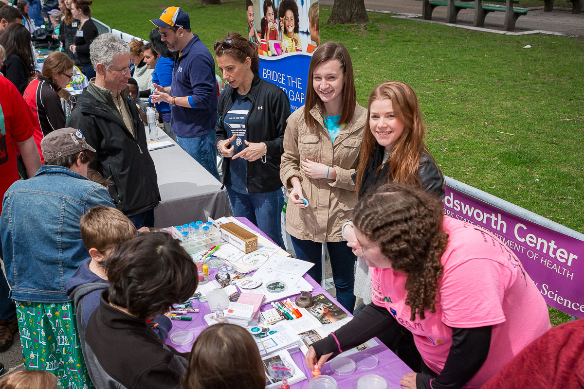 Masters of Laboratory Science students exhibit interactive public health activities during the Albany March for Science