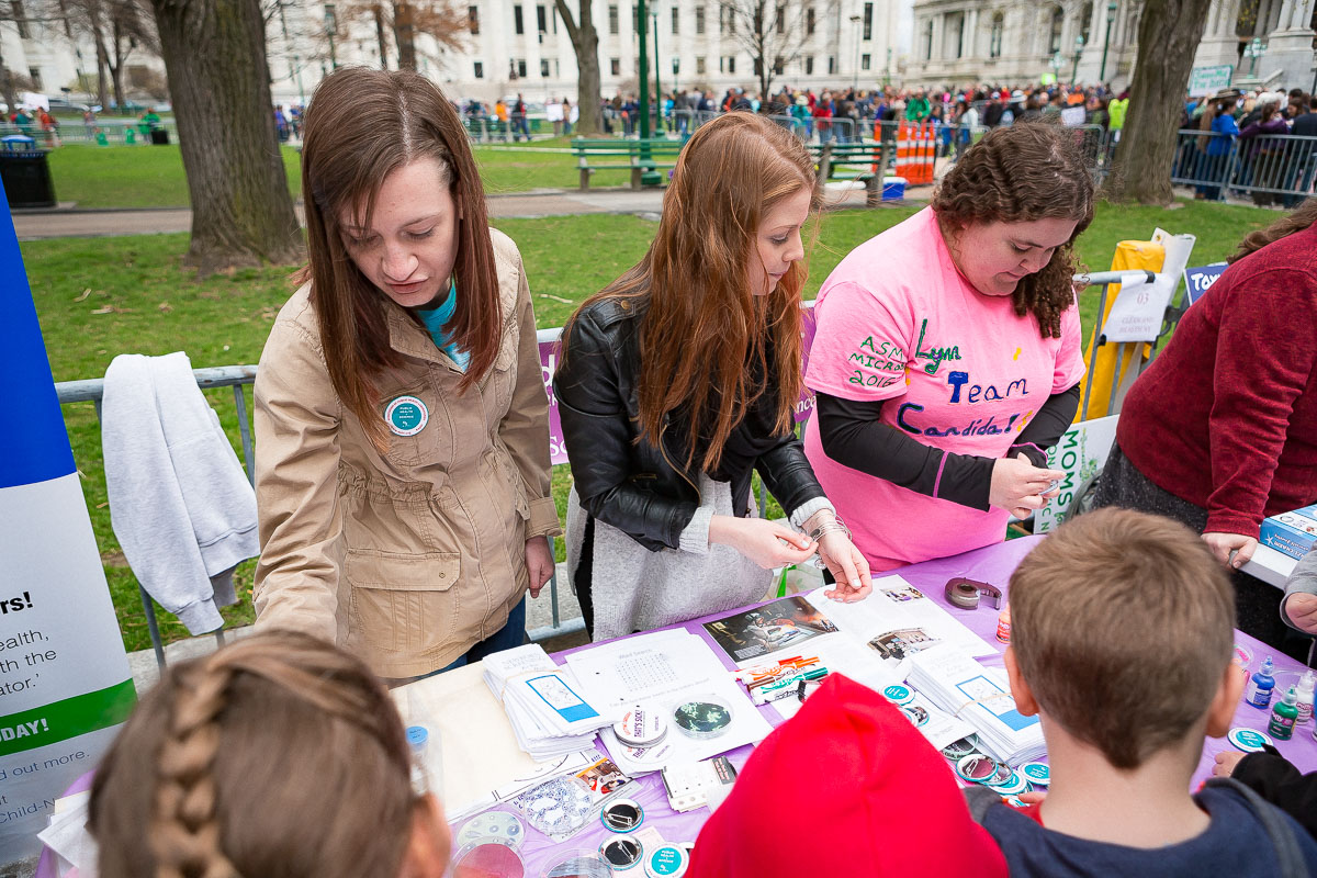 Masters of Laboratory Science students exhibit interactive public health activities during the Albany March for Science