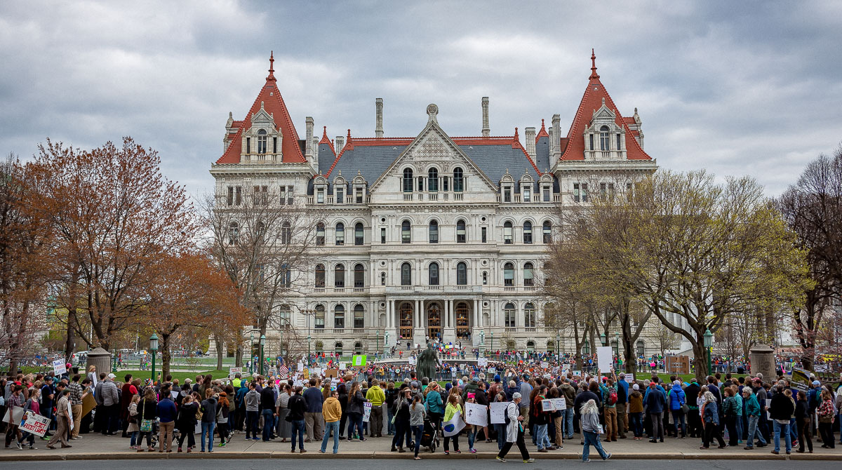 Wadsworth Center scientists at the Albany March for Science at the New York State Capitol
