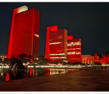 Empire State Plaza Illuminated Red Empire State Plaza Illuminated Red
