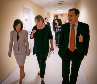 NYS Lieutenant Governor Kathy Hochul, Wadsworth Director Dr. Jill Taylor and Health Commissioner Dr. Howard Zucker NYS Lieutenant Governor Kathy Hochul, Wadsworth Director Dr. Jill Taylor and Health Commissioner Dr. Howard Zucker